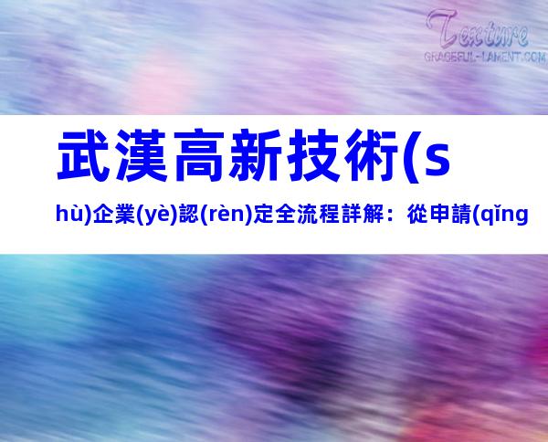 武漢高新技術(shù)企業(yè)認(rèn)定全流程詳解：從申請(qǐng)到拿證